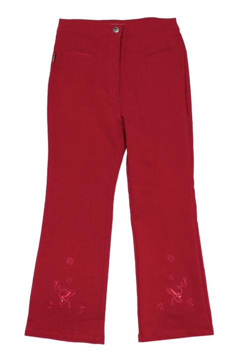 CHILDREN'S TROUSERS WITH DECORATIVE EMBROIDERY - ELISA, BORDO