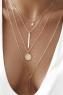 Necklace of 4 Thin Chains with Pendants of Various Shapes Oaklynn, Gold