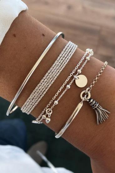 Set of 4 bracelets Evenne, silver color