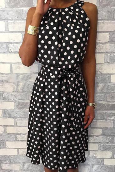 Midi dress with a dot print Moulisha, black