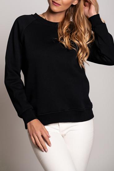 Sports cotton long-sleeved T-shirt Maliya, black