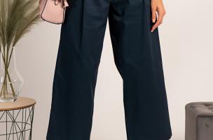 Elegant trousers with wide legs Mancha, dark blue