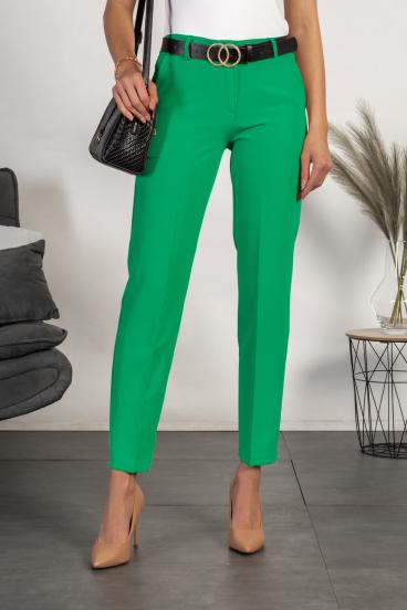 Elegant long pants with straight trousers Tordina , green