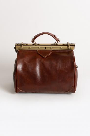 Genuine leather bag Genevive, brown