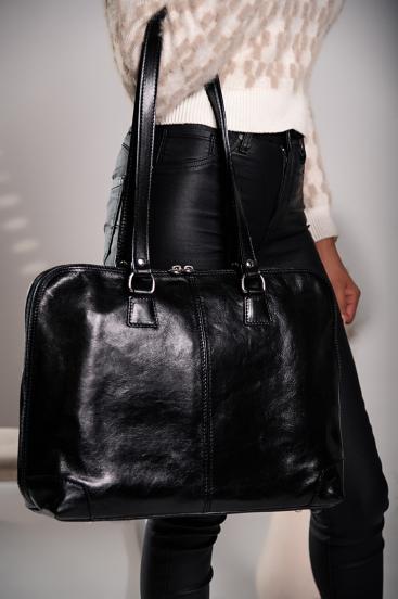 Natural leather bag Hadley, black