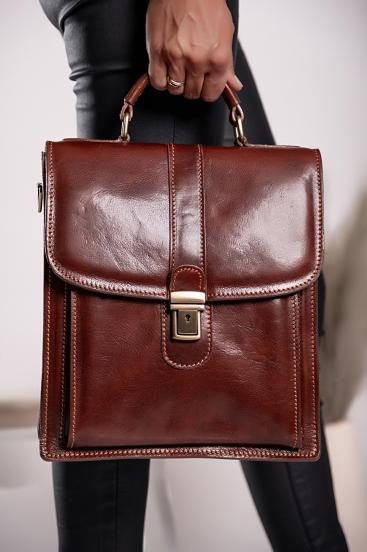 Natural leather bag Afrodita, brown