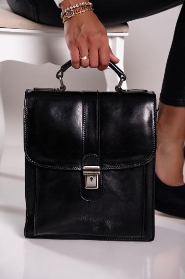 Natural leather bag Afrodita, black