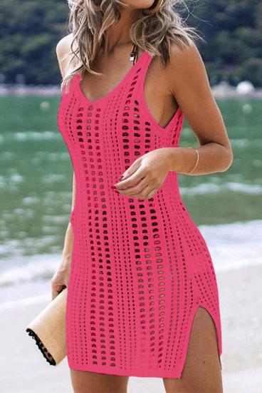 Crochet beach dress Babetta, fuchsia