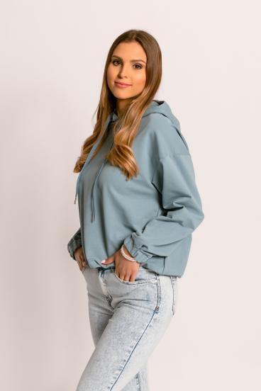 Long hooded sports shirt Rosarna, blue