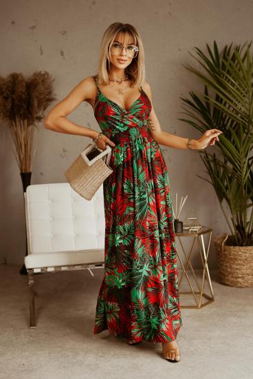 Elegant maxi dress with print Levanza, red