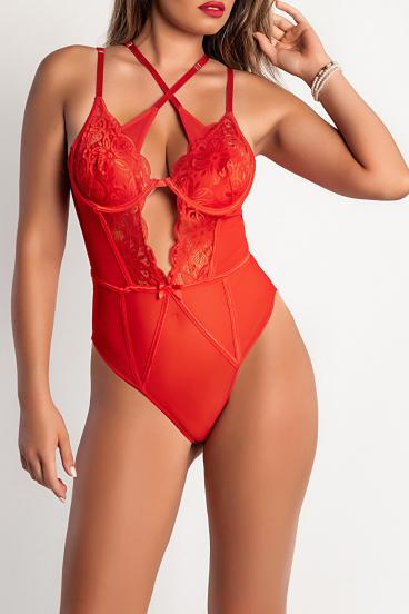 One-piece underwear with lace details Boquete, red