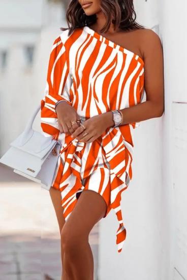 Elegant asymmetrical mini dress Vestea, orange