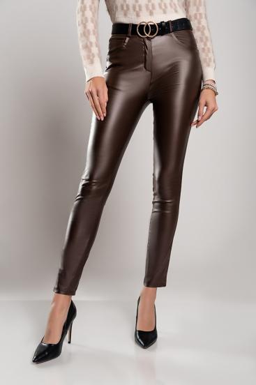 Faux leather tight trousers Roda, brown