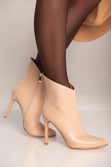 Elegant ankle boots with high heel Gavardy, beige
