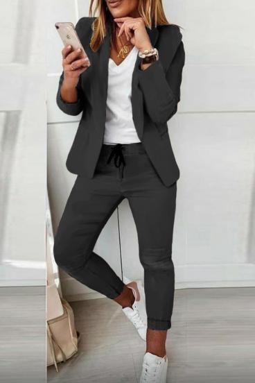 Elegant trousers and blazer set Estrena, gray