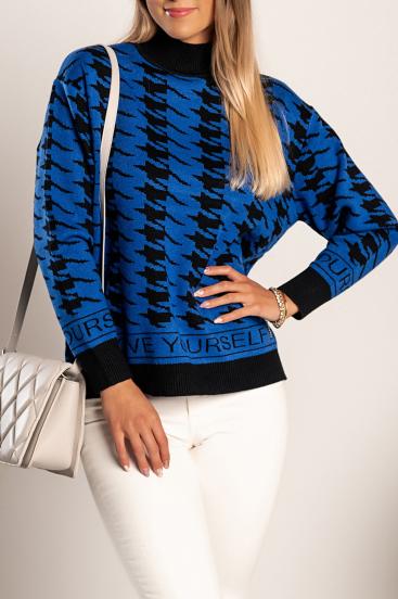 Nugget print sweater Sanga, black and blue