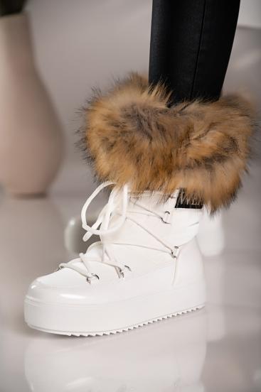 Faux fur ankle boots Sutera, white
