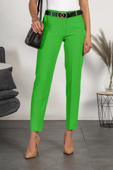 Elegant long trousers with straight legs Tordina, light green