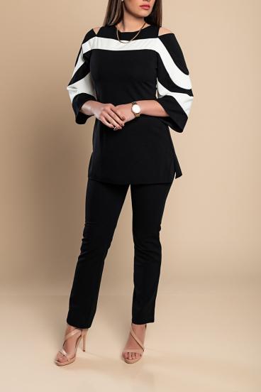 Stylish set of top and pants, black