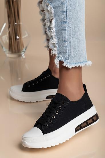 Sneakers with raised sole, black