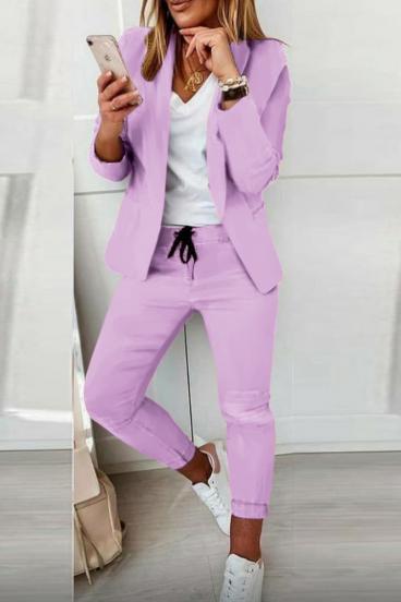 Elegant blazer and pants set Estrena, lilac