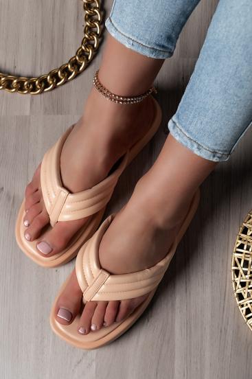 Sandals with padded detail, beige