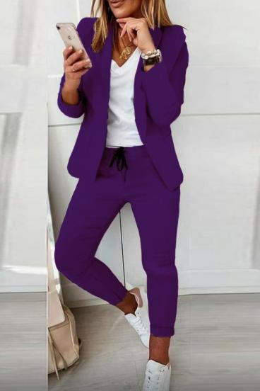 Elegant blazer and pants set Estrena, purple