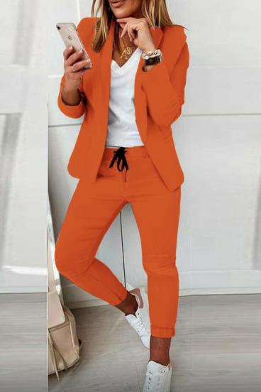 Eelegant blazer and pants set Estrena, orange