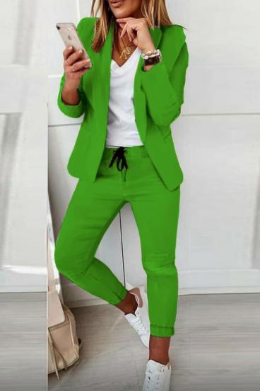 Elegant blazer and pants set Estrena, green