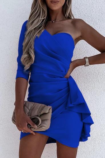 Ruffled elegant mini dress Ricaletta, blue