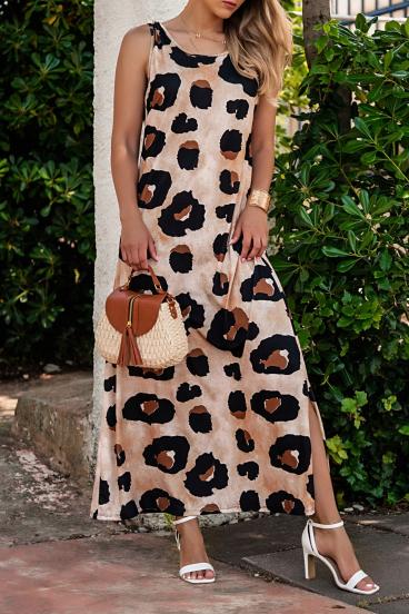 Long leopard print dress, leopard