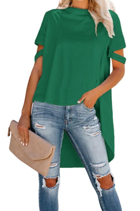 Asymmetric short t-shirt Vebtura, green