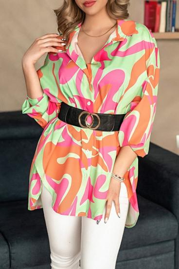 Long shirt with print, multicolor