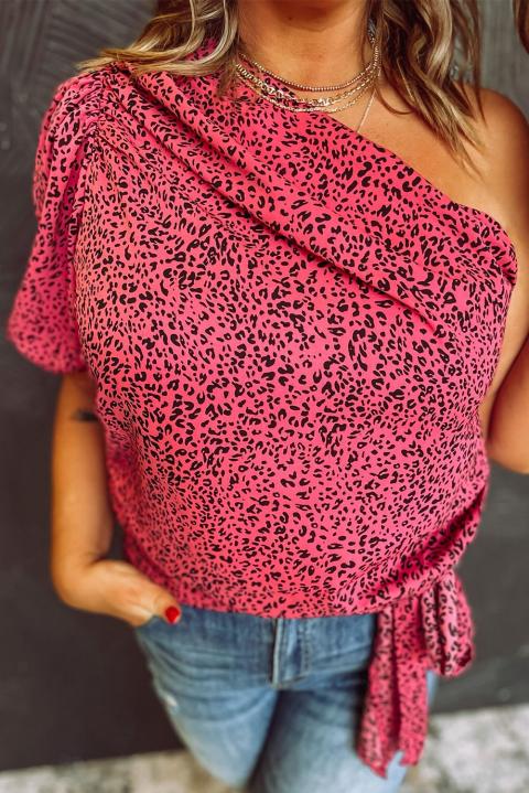 Plus size leopard print top, pink