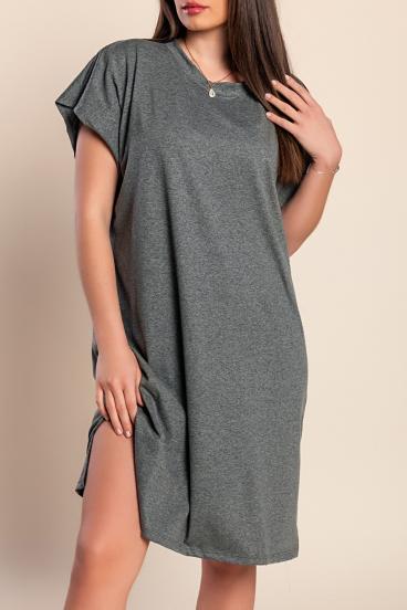Mini dress with loose sleeves, gray