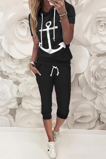 Tracksuit with anchor print Aisla, black