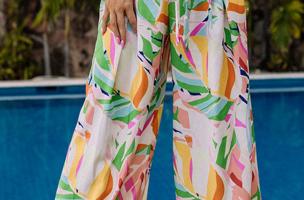 Long pants with print, multicolor