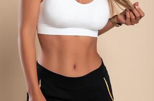 Sports bra with padded cups, white