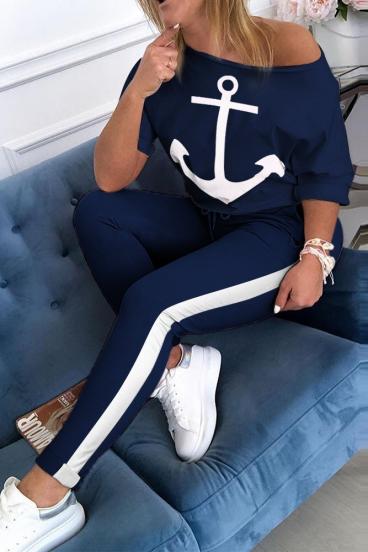 Tracksuit with anchor print Eleven, blue