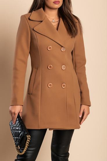 Elegant coat with buttons, camels