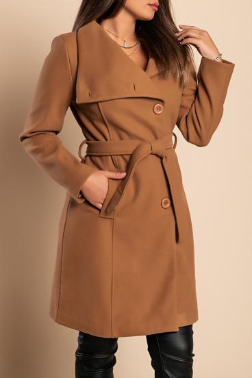 Elegant coat with buttons, camels