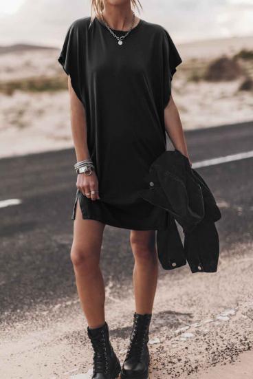 Mini dress with loose sleeves, black