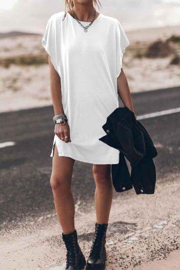 Mini dress with loose sleeves, white