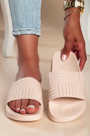Sandals with wide strap, beige