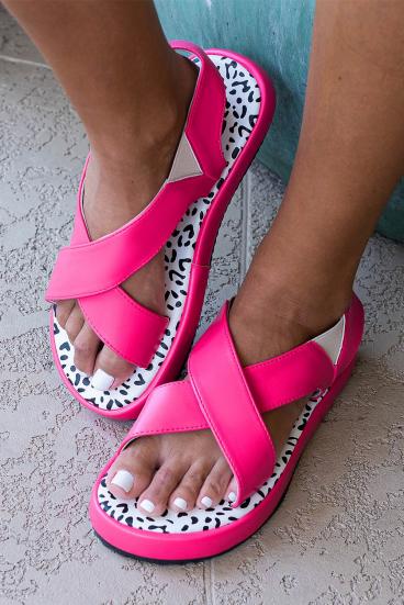 Leopard print sandals, pink