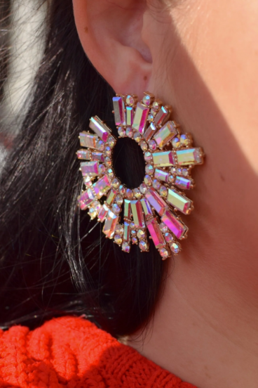 Elegant round earrings, ART353, multicolor
