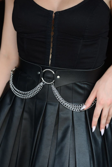 Harness belt with chain, ART2143, black