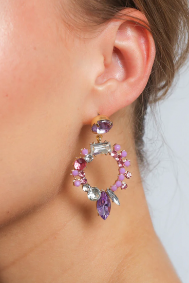 Elegant Rhinestone Drop Earrings, ART1049, Multicolor