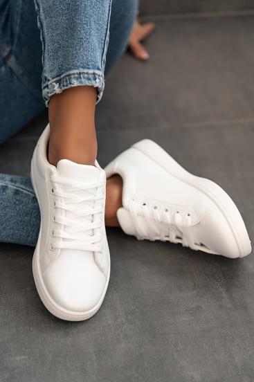 Fashion sneakers with flat sole, 88071, white