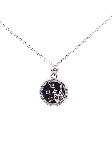Necklace with pendant, VIRGO, ART930, silver color